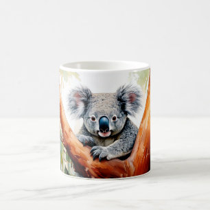 Taza De Café Koala sentado en un eucalipto