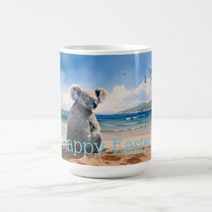 Taza De Café Koala viendo el océano Feliz Pascua