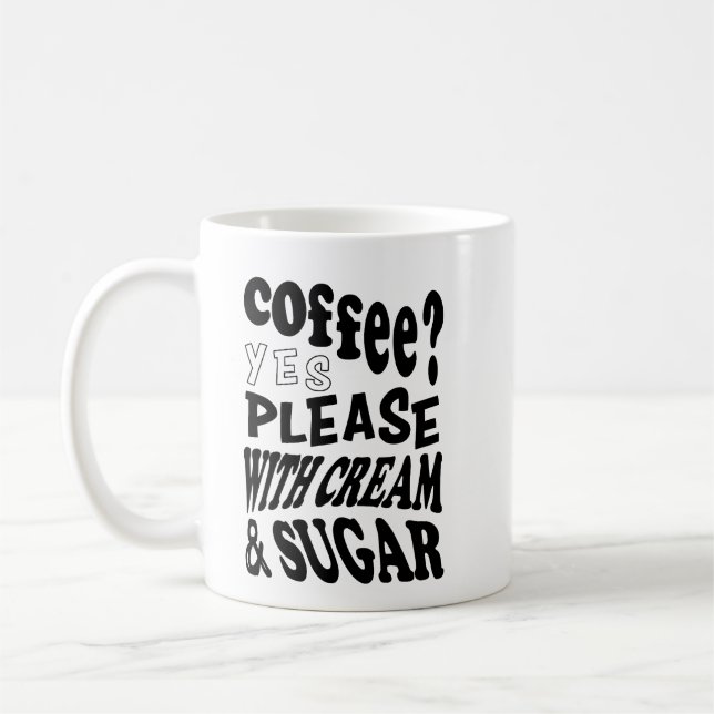 Taza De Café koffie met room en suiker (Izquierda)