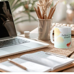 Taza De Café Koi Fish Dream Cita Arte Imprimir - "Sigue Tu Drea