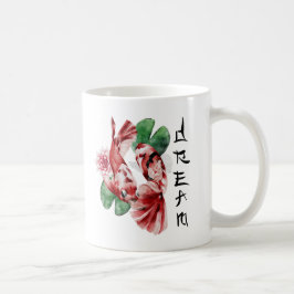 Taza De Café Koi Fish Estilo Japonés Script Arte Oriental