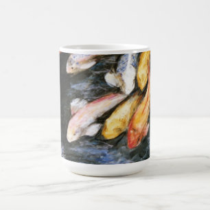 Taza De Café Koi Fish Pond Art Painting Mug