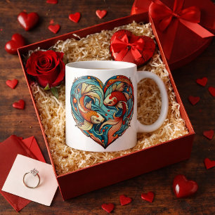 Taza De Café Koi Fish Valentine