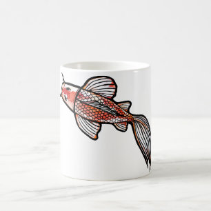 Taza De Café Koi Pond Art Kois Fish Designs Red Calico Koi