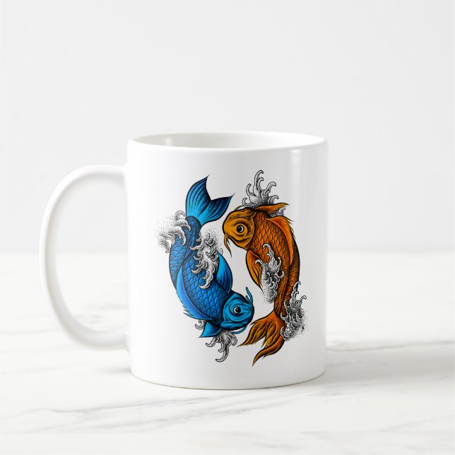 Taza De Café Koi Ying Yang (Izquierda)
