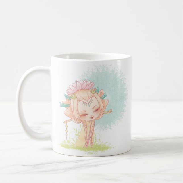 Taza De Café Kokeshi Lotus (Izquierda)