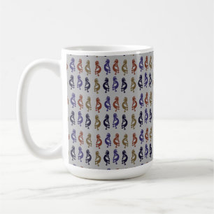 Taza De Café Kokopelli Grupo de figuras de flauta jugando café