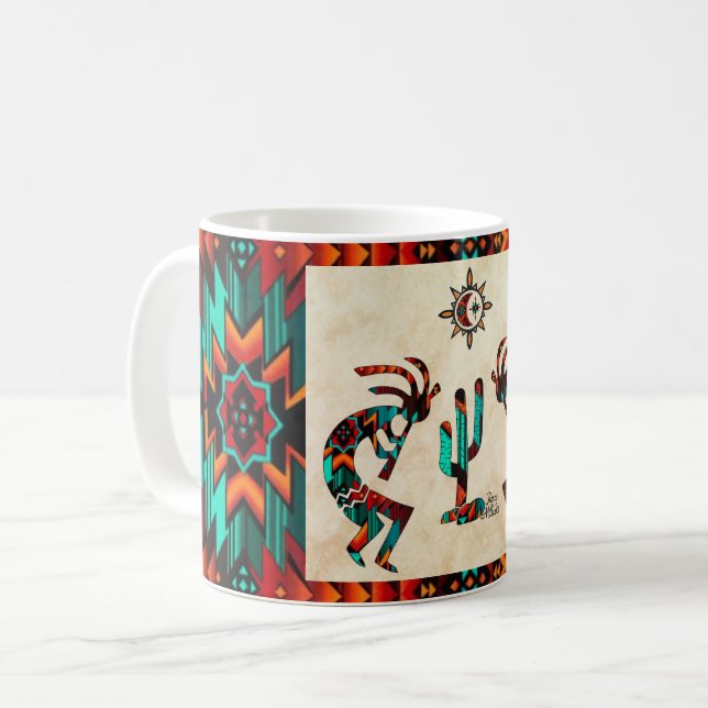 Taza De Café Kokopelli Y Cactus (Anverso izquierdo)