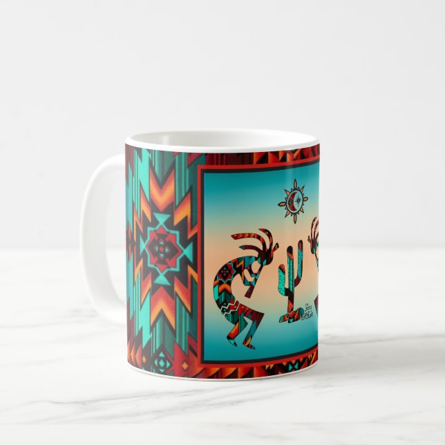 Taza De Café Kokopelli Y Cactus (Anverso izquierdo)