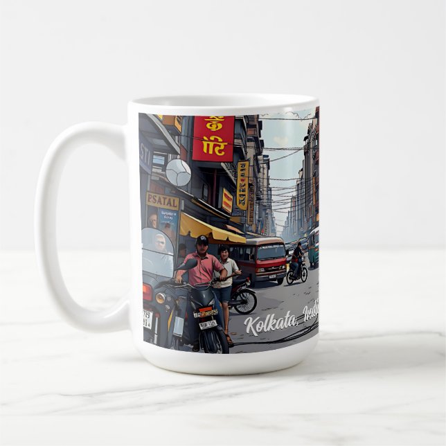 Taza De Café Kolkata, India, centro de Keepsake Souvenir (Izquierda)