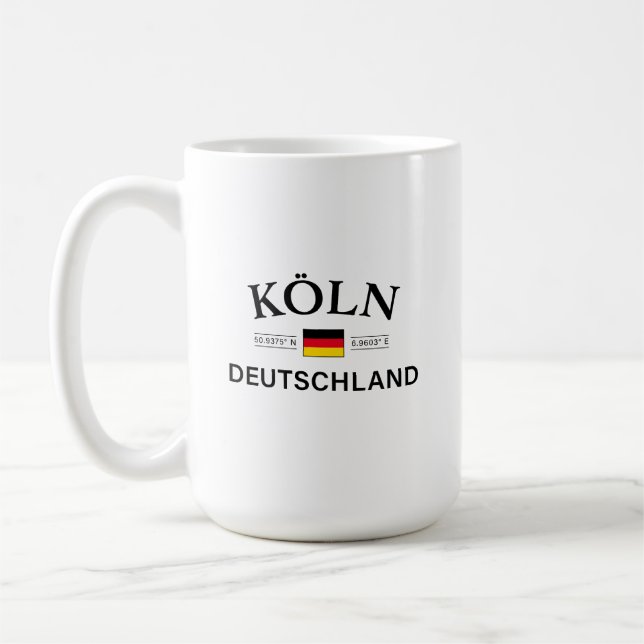 Taza De Café Koln (Colonia) Coordenadas Deutschland Alemán (Izquierda)