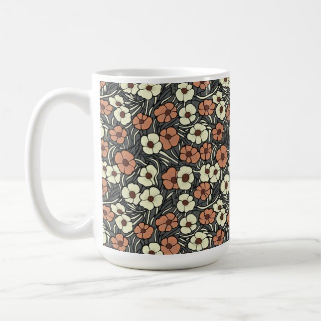 Taza De Café Koloman Moser Floral  (Izquierda)