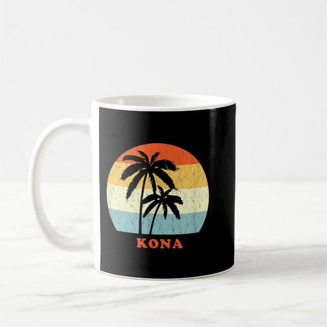 Taza De Café Kona, Hawaii, Crepúsculo del atardecer del árbol d (Izquierda)