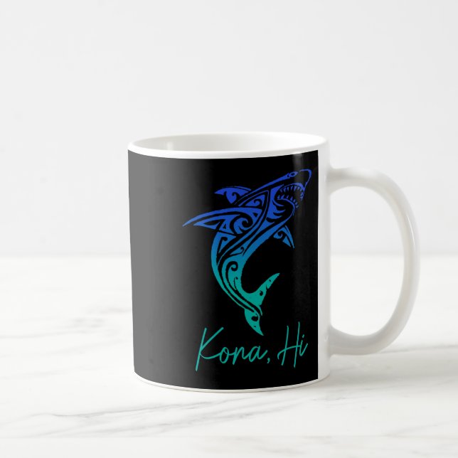 Taza De Café Kona Hawaii Shark Diving Fishing Surfing Surfer Ha (Derecha)
