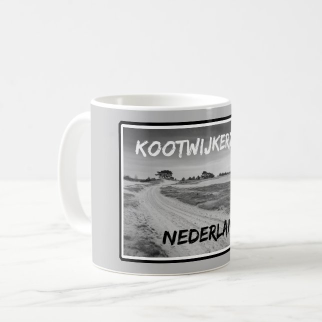 Taza De Café Kootwijkerzand, Nederland, blanco y negro (Anverso izquierdo)
