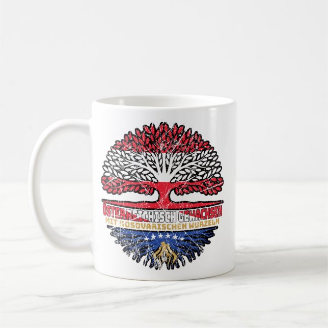 Taza De Café Kosovo Kosovarisch Österreichisch Österreich Baum (Izquierda)