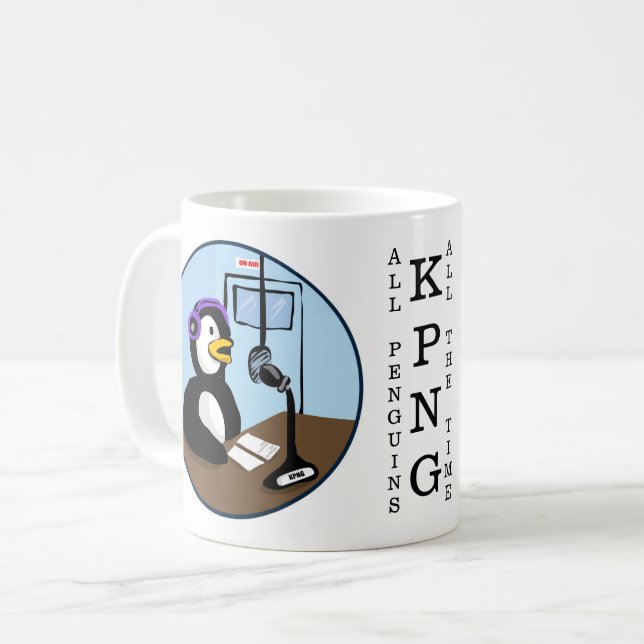 TAZA DE CAFÉ KPNG TALK RADIO PENGUIN (Anverso izquierdo)