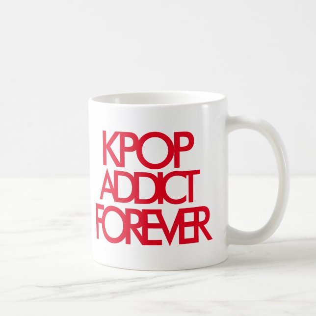 Taza De Café Kpop Addict Forever | Música Fan Gift rojo (Derecha)