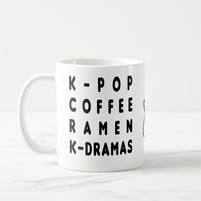 TAZA DE CAFÉ KPOP COFFEE RAMEN KDRAMA COFFEE MUG (Izquierda)