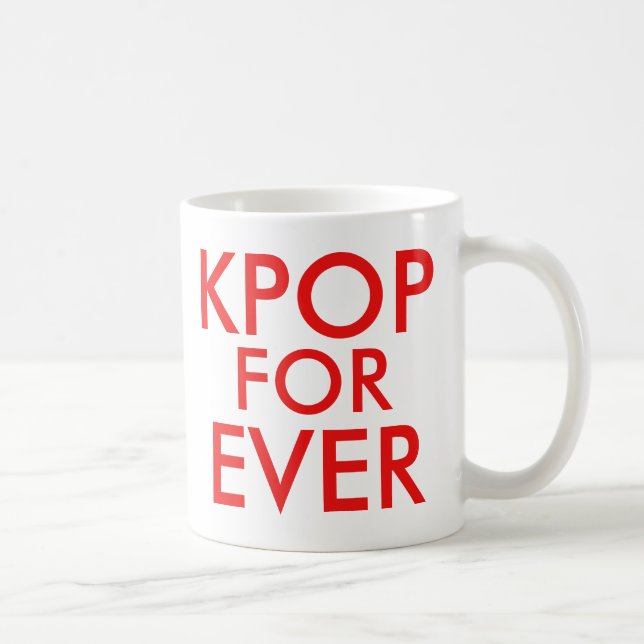 Taza De Café Kpop Forever | Música Fan Gift rojo (Derecha)
