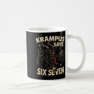 Taza De Café Krampus Divertido Dice Seis Siete 6 7 Meme Navidad