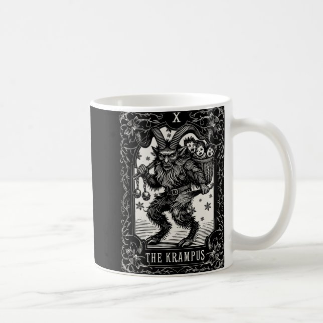 Taza De Café Krampus Tarot Card Design Christmas Season Evil Pa (Derecha)