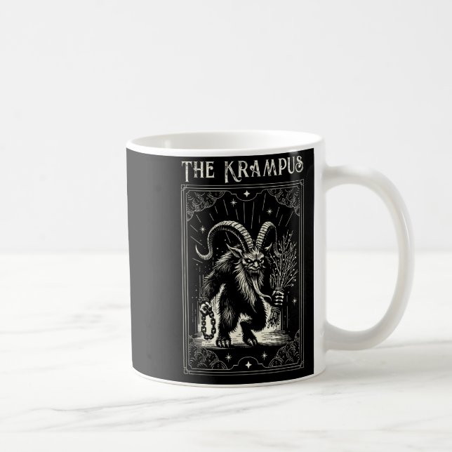 Taza De Café Krampus Tarot Card Design Christmas Season Evil Pa (Derecha)