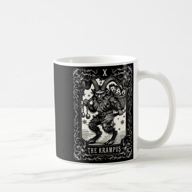 Taza De Café Krampus Tarot Card Design Christmas Season Evil Pa (Derecha)