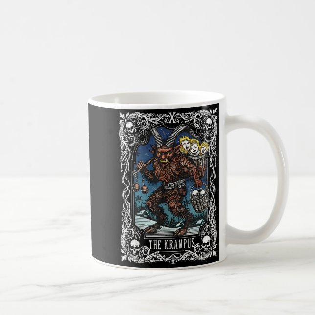 Taza De Café Krampus Tarot Card Design Christmas Season Evil Pa (Derecha)