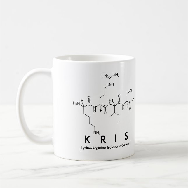 Taza De Café Kris peptide nombre mug (Izquierda)