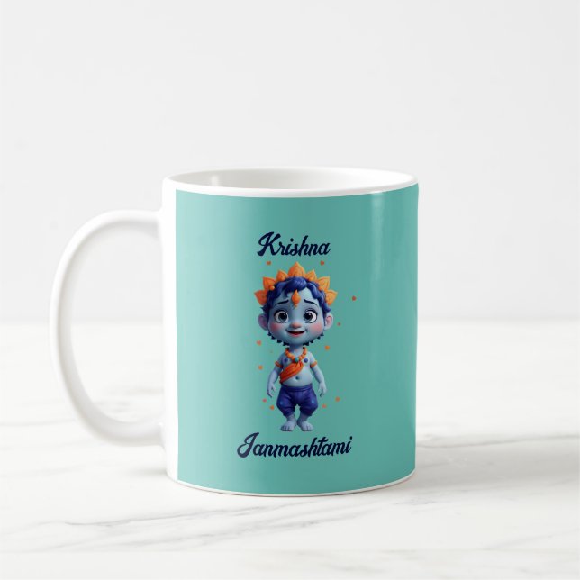 Taza De Café Krishna Janmashtami blue mug (Izquierda)