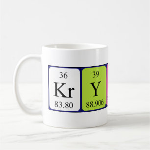 Taza De Café Krystin periódica nombre de tabla mug