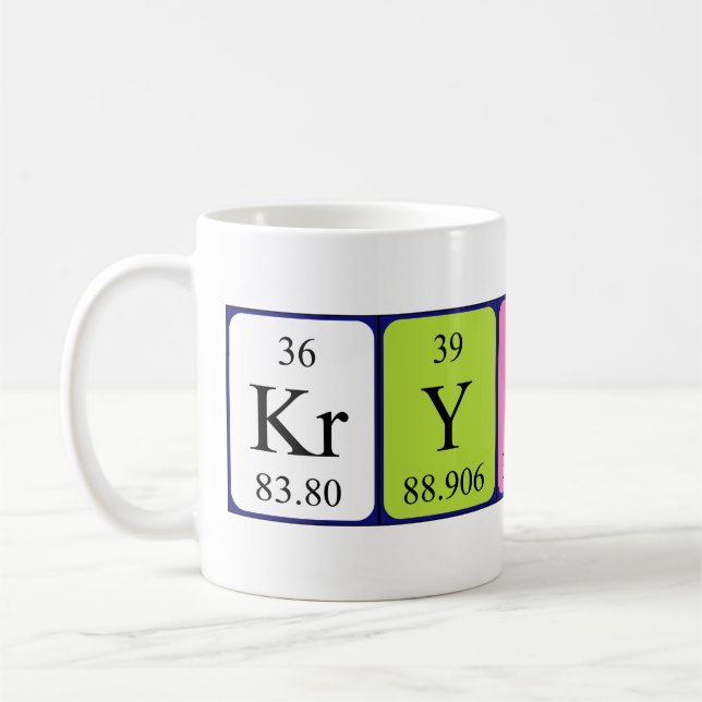 Taza De Café Krystin periódica nombre de tabla mug (Izquierda)