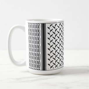 Taza De Café Kuffiya jordano palestino blanco y negro