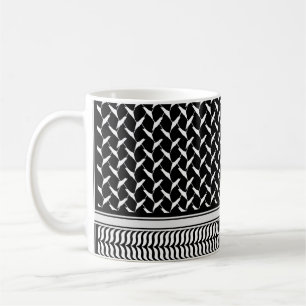 Taza De Café Kufiya palestina Keffiyeh negro