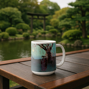 Taza De Café Kumoi Cherry Trees repro de impresión de bloques d