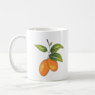 Taza De Café Kumquats dibujados a mano