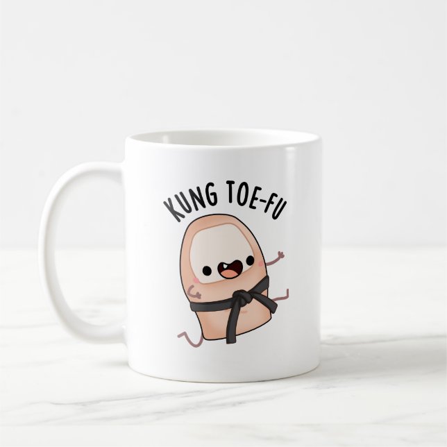 Taza De Café Kung Toe-fu Funny Big Toe Pun (Izquierda)