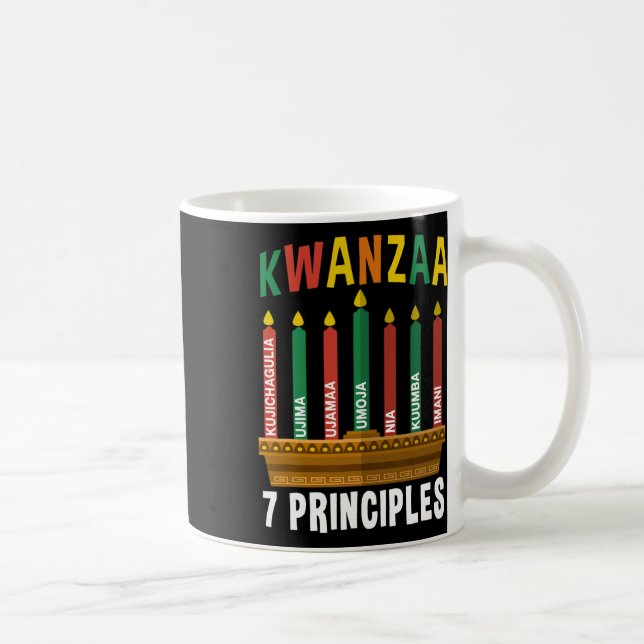 Taza De Café Kwanzaa 7 Principios Velas Kinara Pan Africanos P (Derecha)