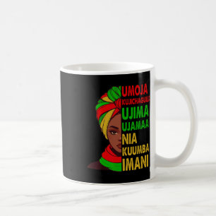 Taza De Café Kwanzaa Mes de historia negra Umoja Kujichagulia U