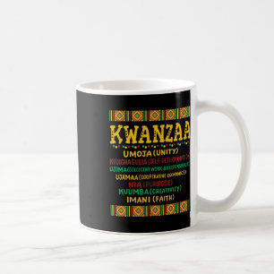 Taza De Café Kwanzaa Navidades afroamericanos 7 Principios para