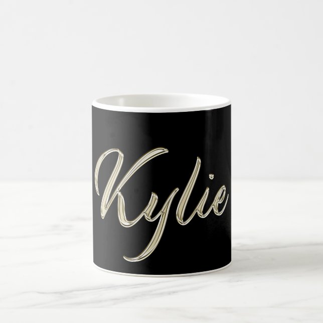 Taza De Café Kylie white gold Handwriting Tasse Kaffeetasse (Centro)