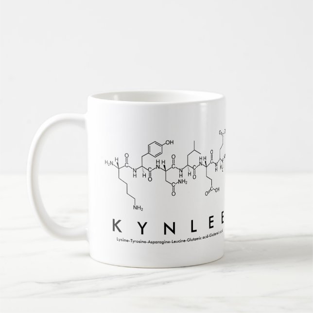 Taza De Café Kynlee peptide name mug (Izquierda)