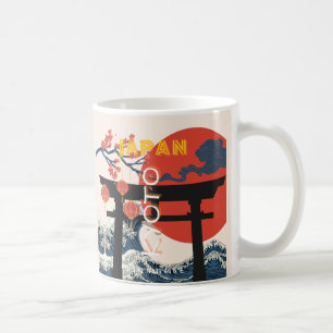 Taza De Café Kyoto Japón: Arte de viajes, arte de viajes retro