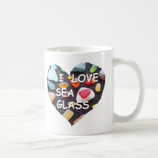 Taza De Café l VIDRIO del MAR del AMOR (Derecha)