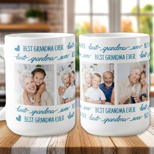 Taza De Café La abuelita de fotografía Verde azulada juguetona