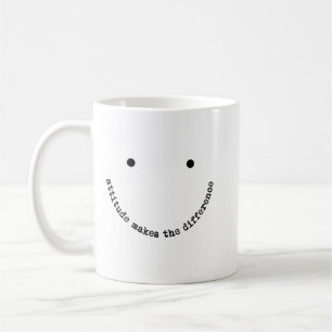 Taza De Café La Actitud Marca la Diferencia Cara Sonriente Posi