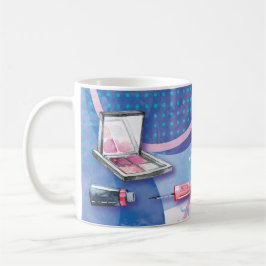 Taza De Café La acuarela del monograma compone los labios del