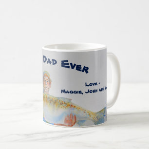 Taza De Café La acuarela del pescador mejor papá de todos los t