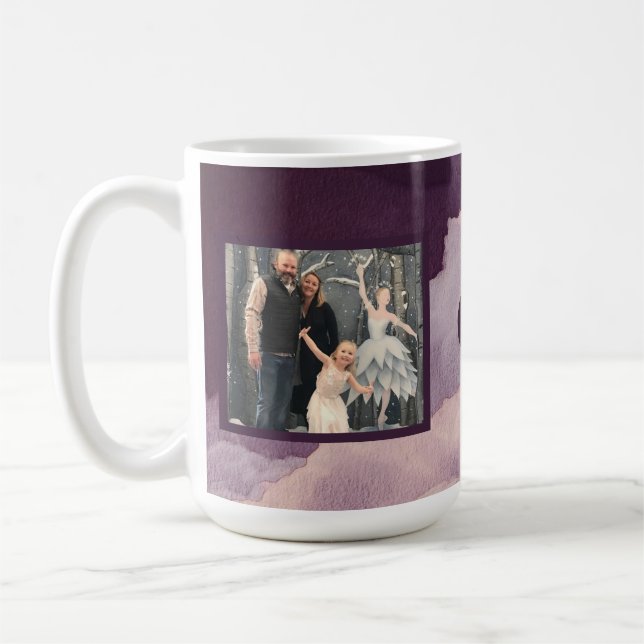 Taza De Café La acuarela púrpura se nubla la foto dos (Izquierda)